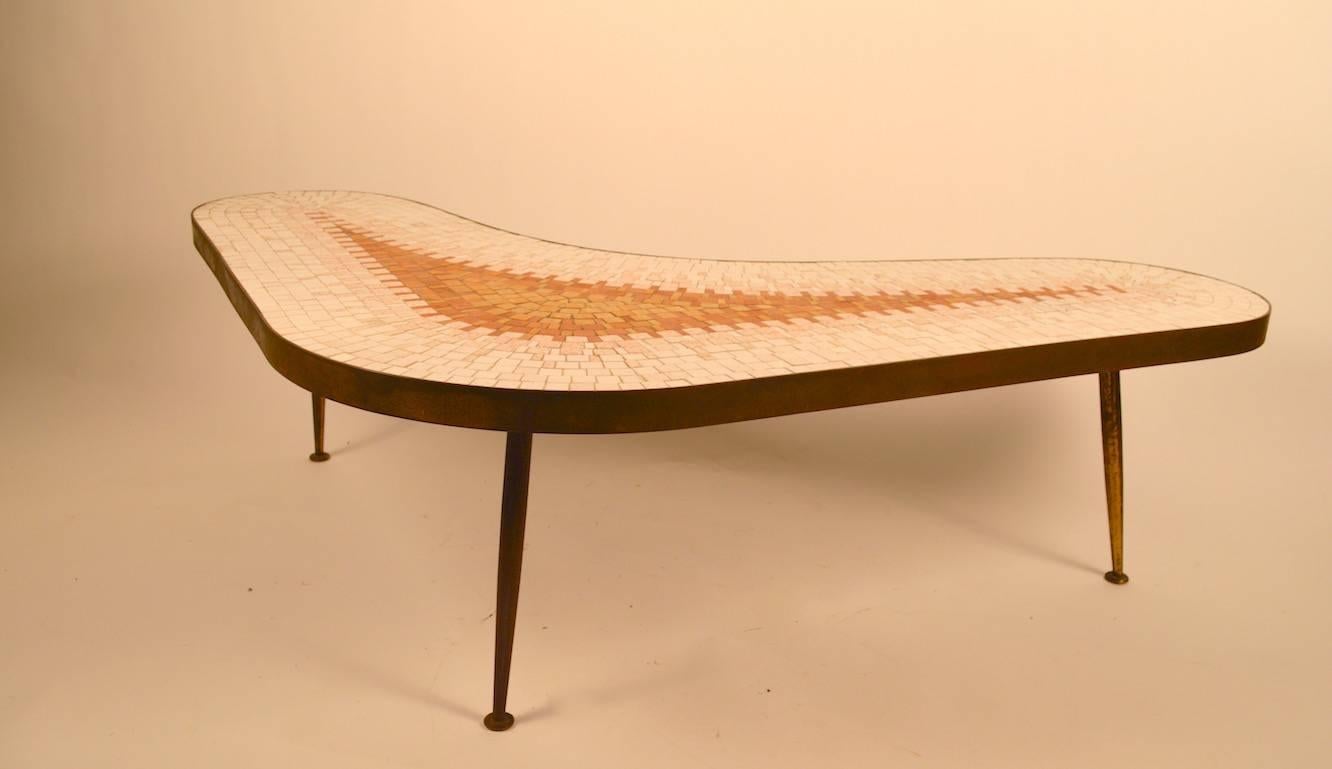 Great Mid-Century tile top coffee, cocktail table. Thick (1.5