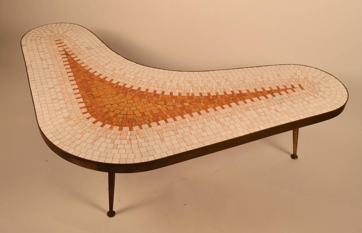 Mid-Century Modern Classic Mid-Century Tile Top Boomerang Coffee Table