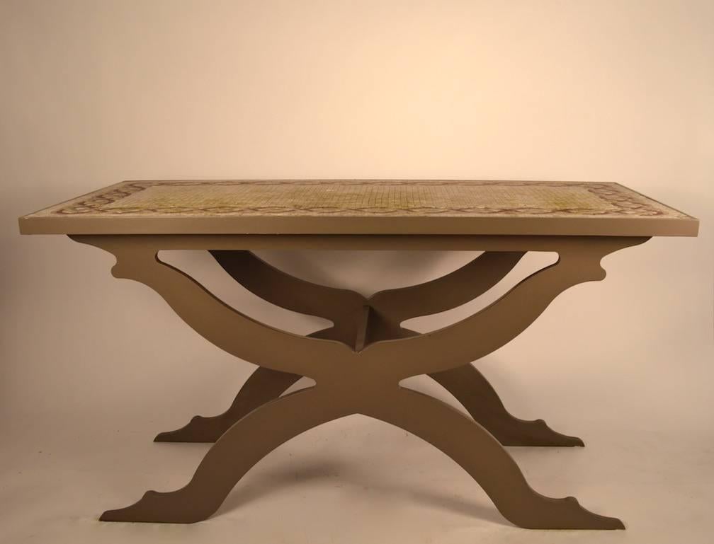 Late 20th Century  Jed Johnson Custom Design Mosaic Console Table For Sale