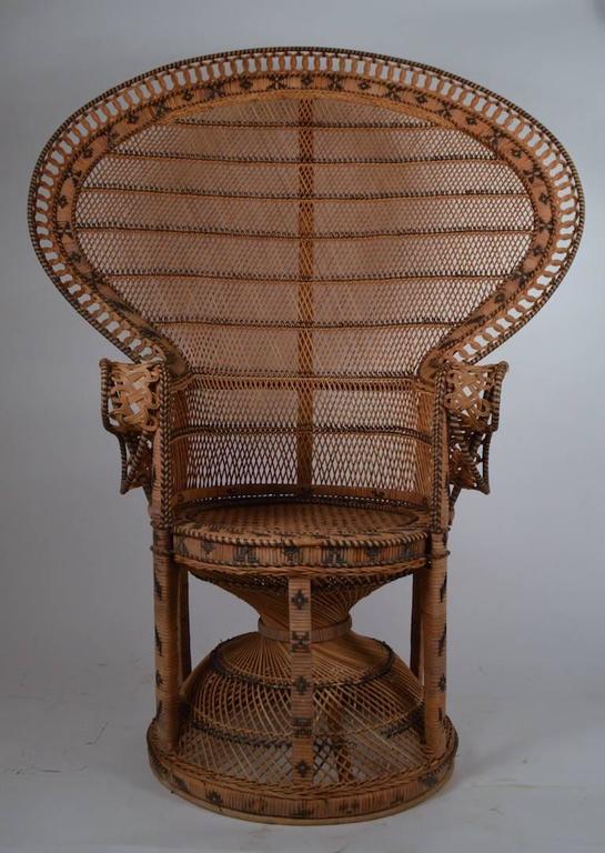 Iconic Emmanuelle Wicker Peacock Chair At 1stdibs