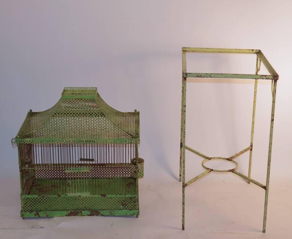 American Antique Architectural Bird Cage on Stand