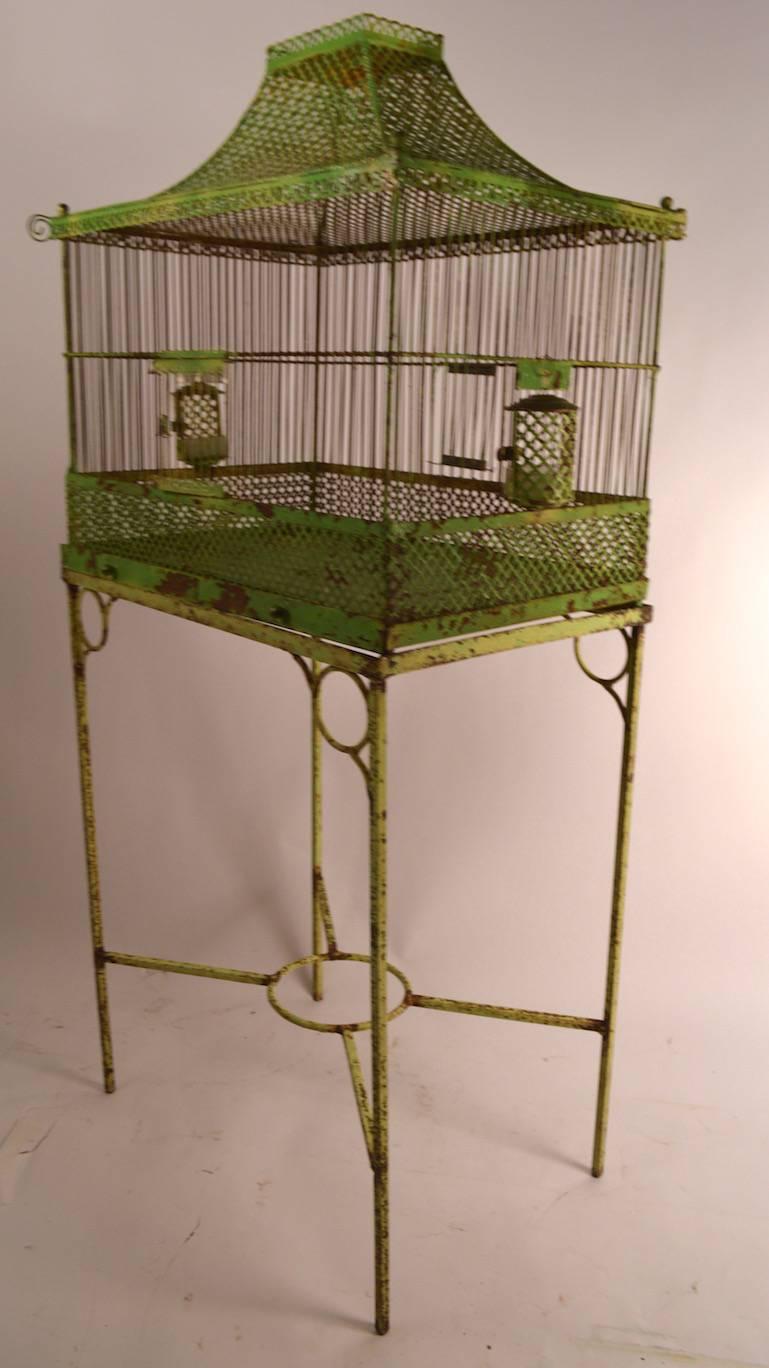 Antique Architectural Bird Cage on Stand 2