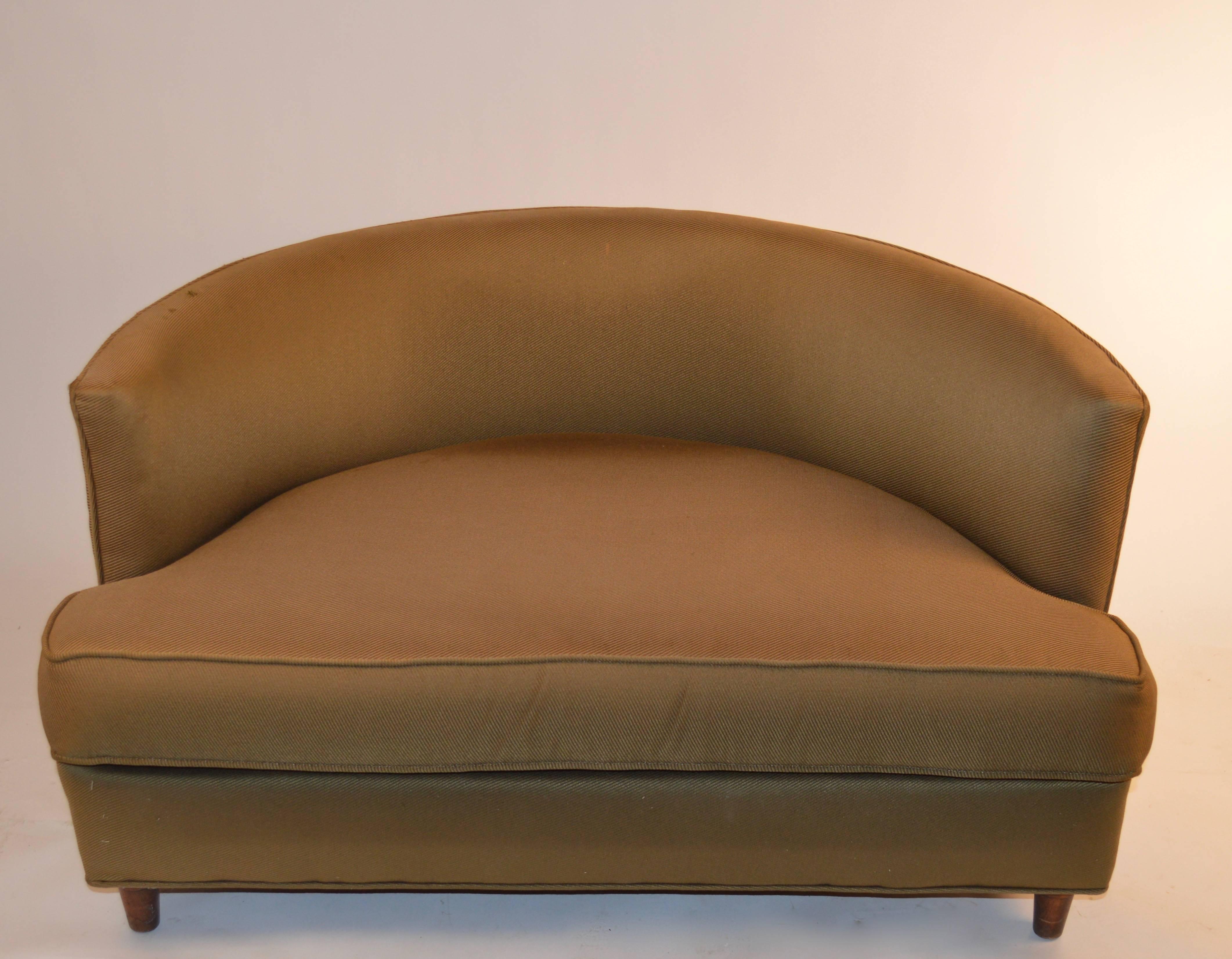 Mid-Century Modern Large Circular Chair and Ottoman after Pearsall