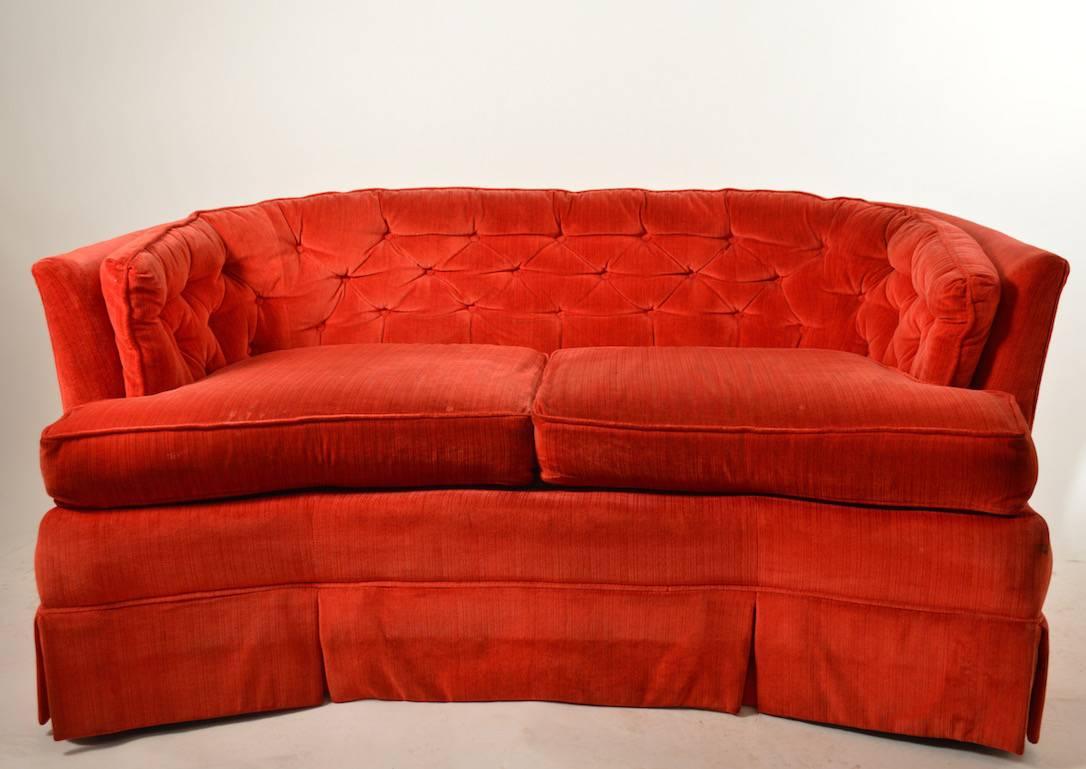 Mid-20th Century Art Deco Style Tuxedo Loveseat
