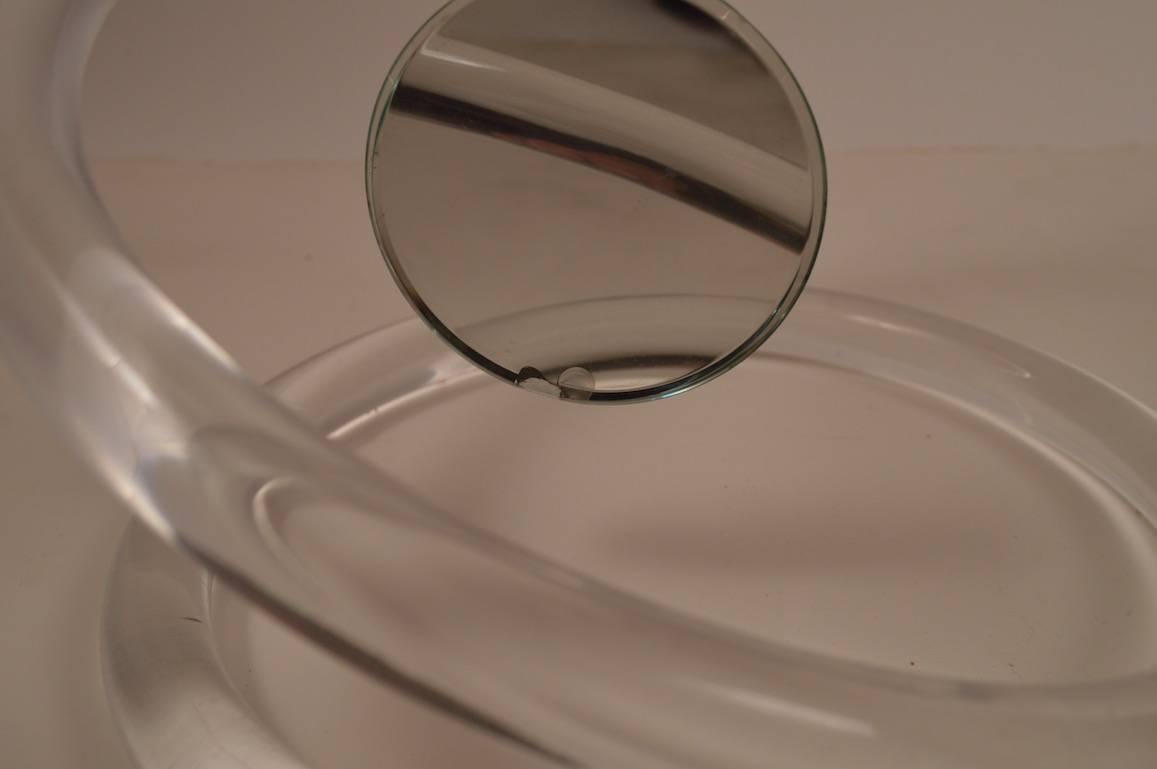 Late 20th Century Lucite and Mirror Pendulum Clock by John Gilmore