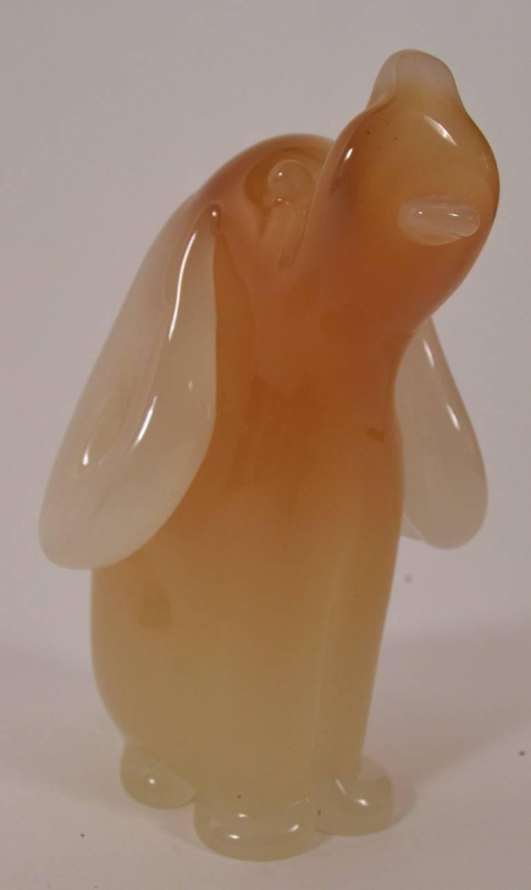 Mid-Century Modern Chien en verre d'art opalescent de Murano par Seguso en vente
