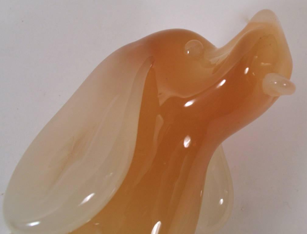 Mid-20th Century Murano Opalescent Art Glass Dog by Seguso For Sale