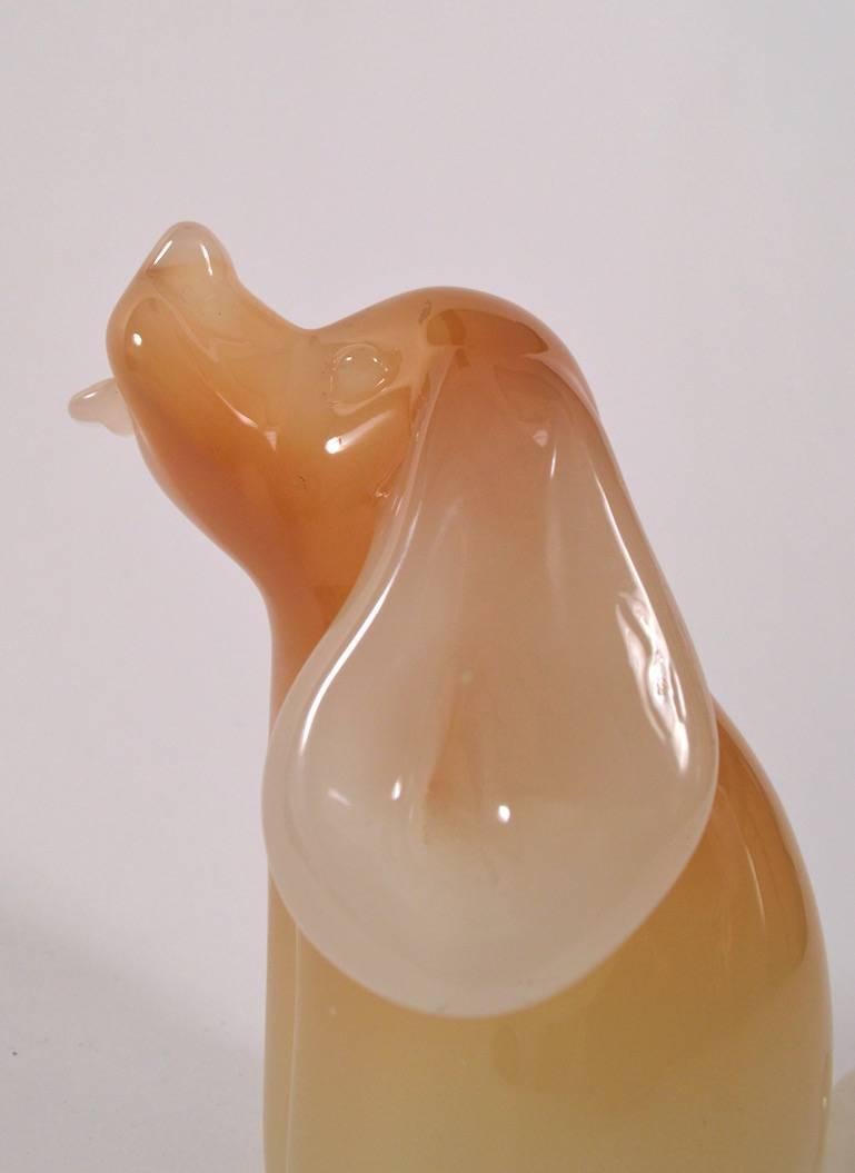 Murano Opalescent Art Glass Dog by Seguso For Sale 2