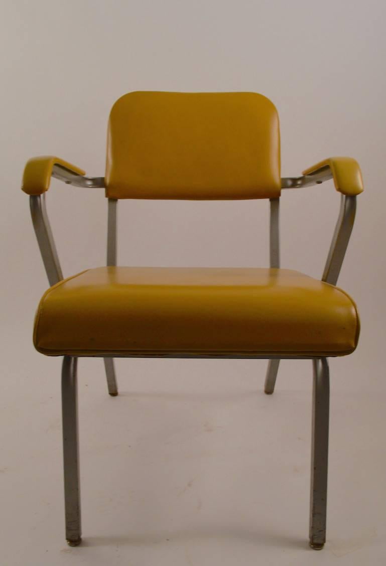 Late 20th Century Pair of ECK Adams Steel and Vinyl Armchairs