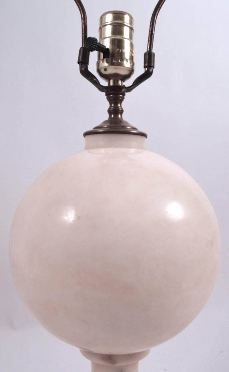 Italian Bold Ball Form Marble Lamp For Sale