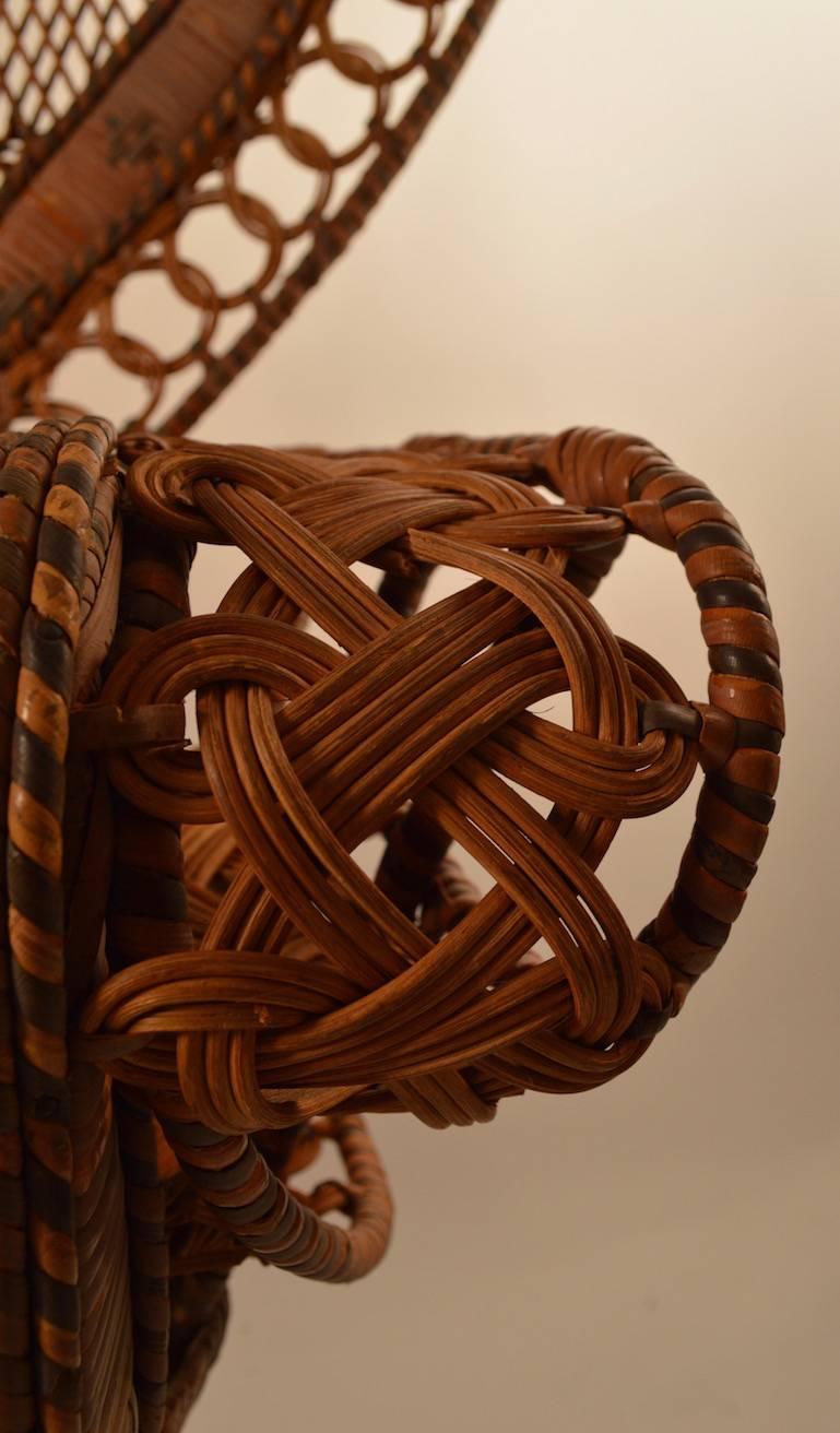 Late 20th Century Classic Wicker Emanuelle Peacock Chair