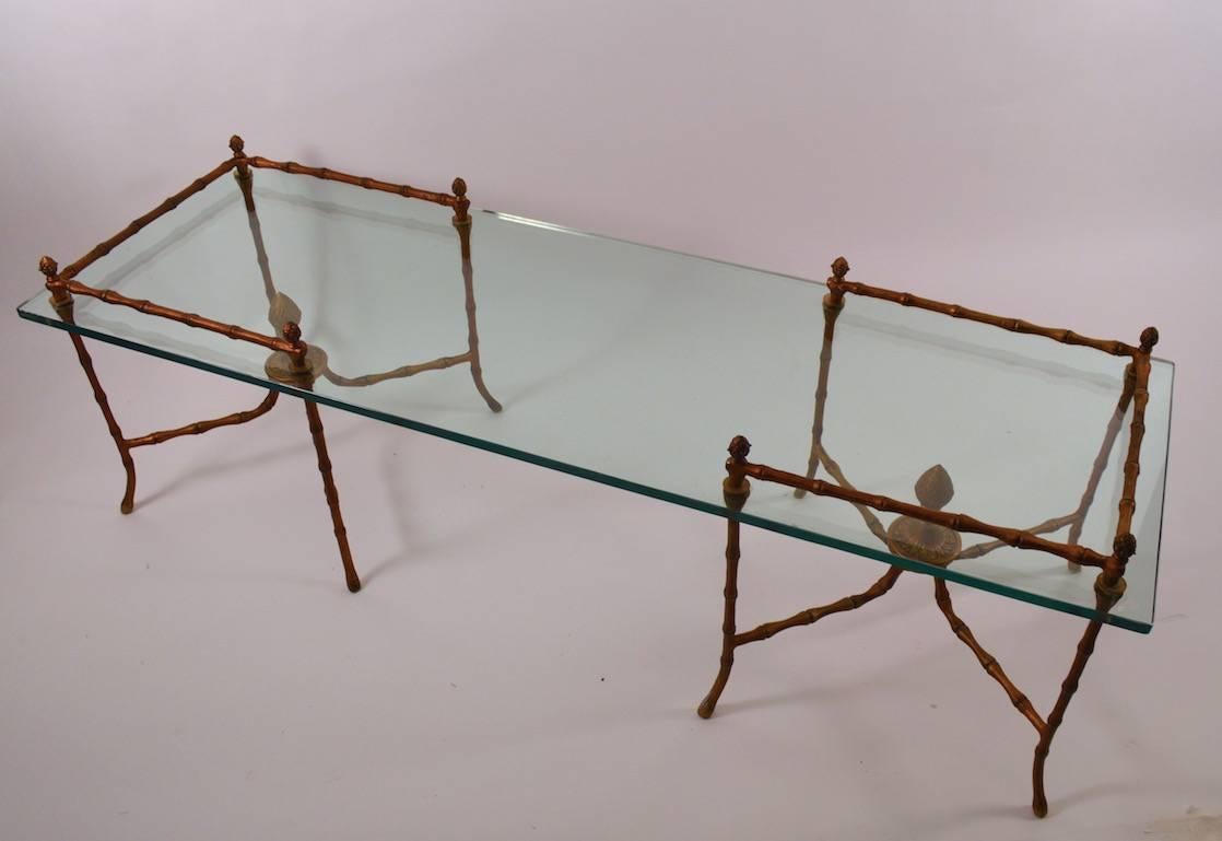 20th Century Neoclassical Glass Top Coffee Table
