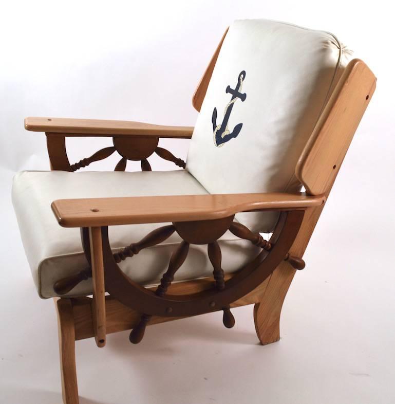 Mid-Century Modern Nautical Theme Lounge Chair