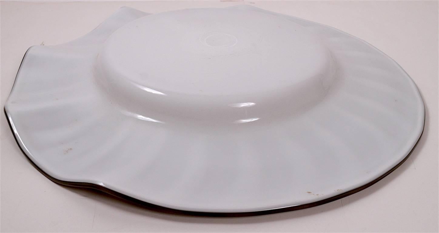 Mid-Century Modern Massive Murano Platter Centerpiece Bowl Attributed to Barbini For Sale
