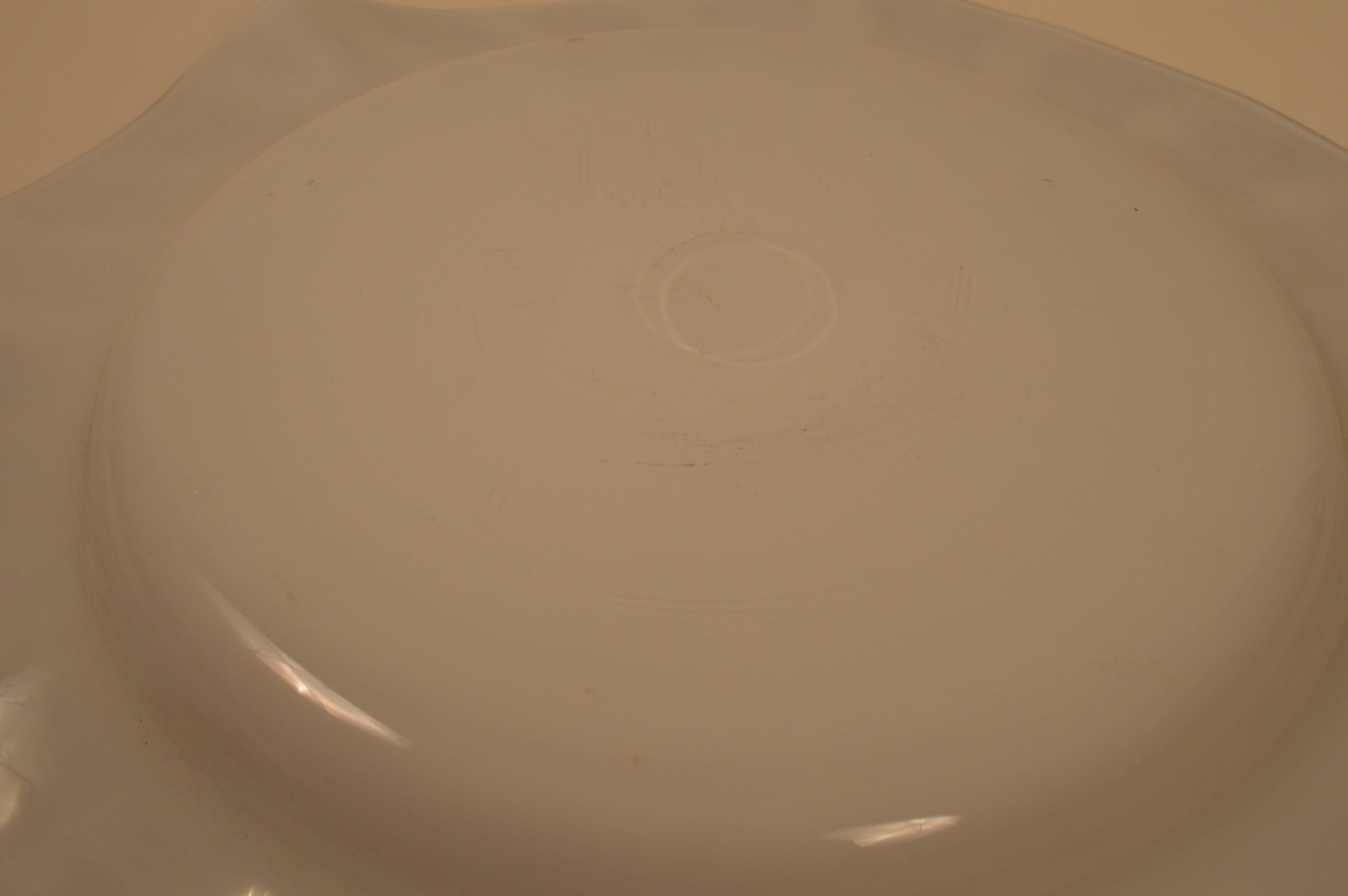 Italian Massive Murano Platter Centerpiece Bowl Attributed to Barbini For Sale
