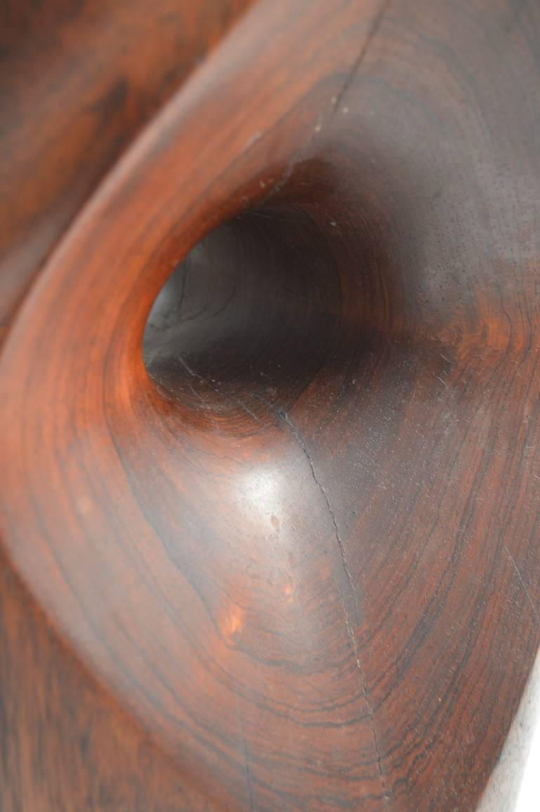 American Mid-Century Carved Solid  Rosewood Organic Sculpture