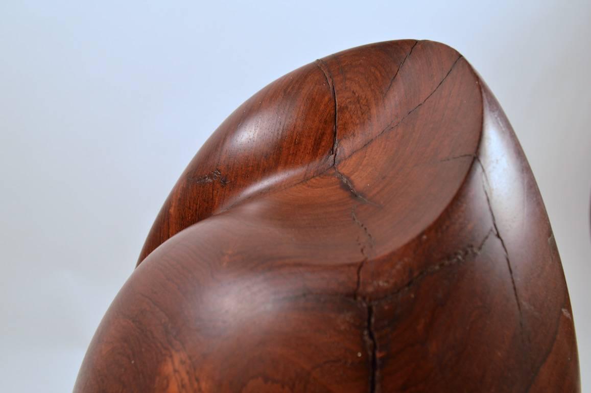 Mid-Century Carved Solid  Rosewood Organic Sculpture 1