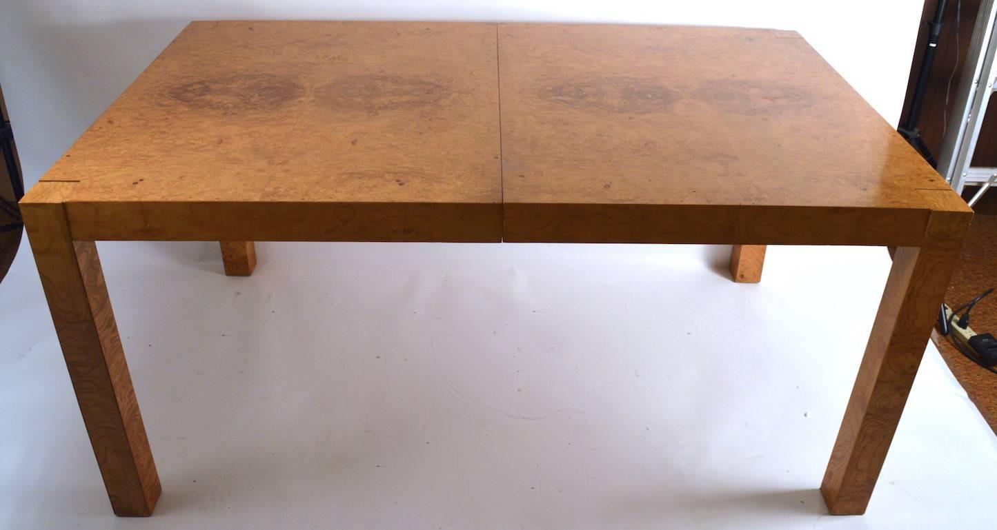 Late 20th Century Baughman for Lane Burl Parsons Style Dining Table