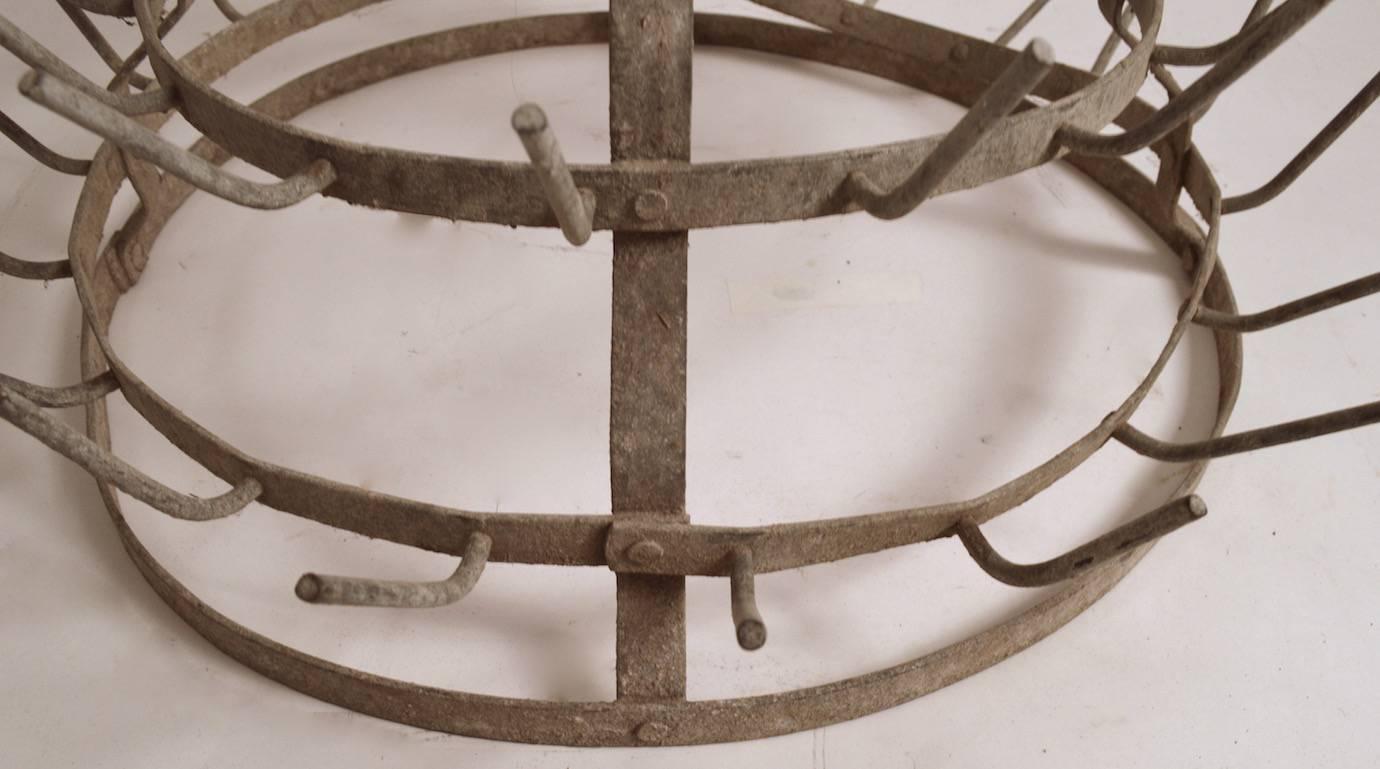 antique french wine bottle drying rack