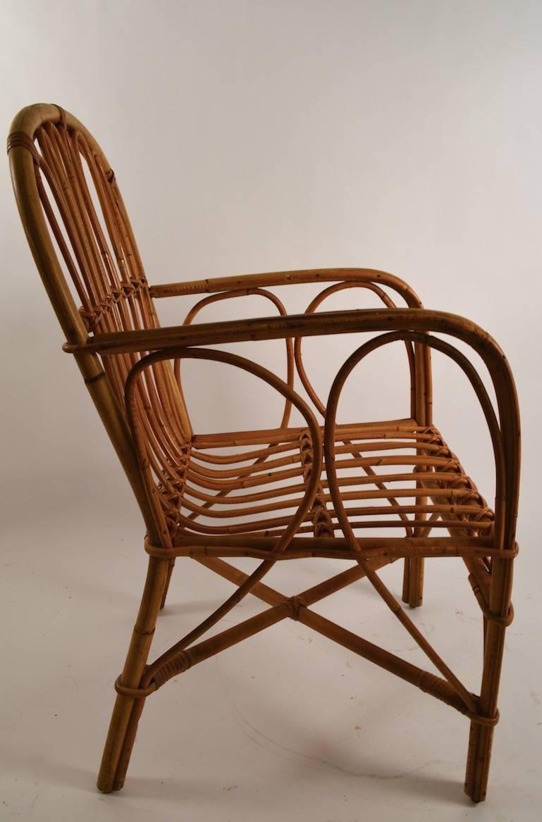 Mid-Century Modern Pair of Bamboo Chairs