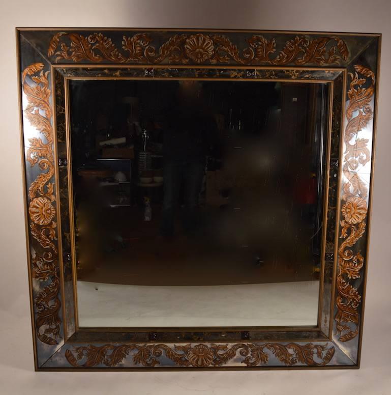 Large Scale Square Jeweled Eglomise Mirror 2