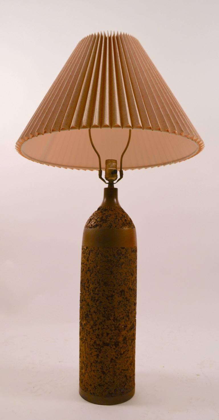 Mid-Century Modern Bottle Form Cork and Wood Table Lamp For Sale