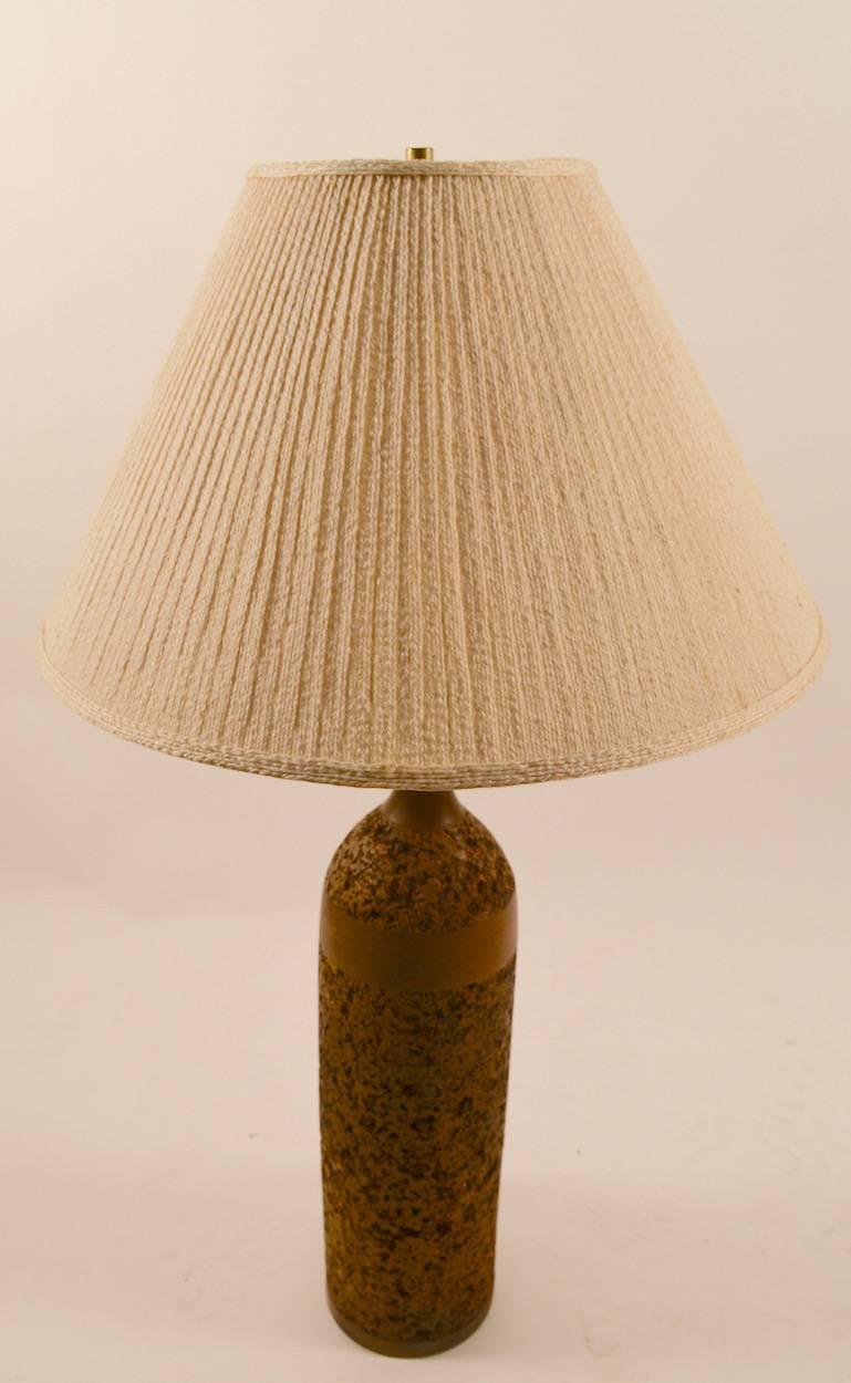 American Bottle Form Cork and Wood Table Lamp For Sale