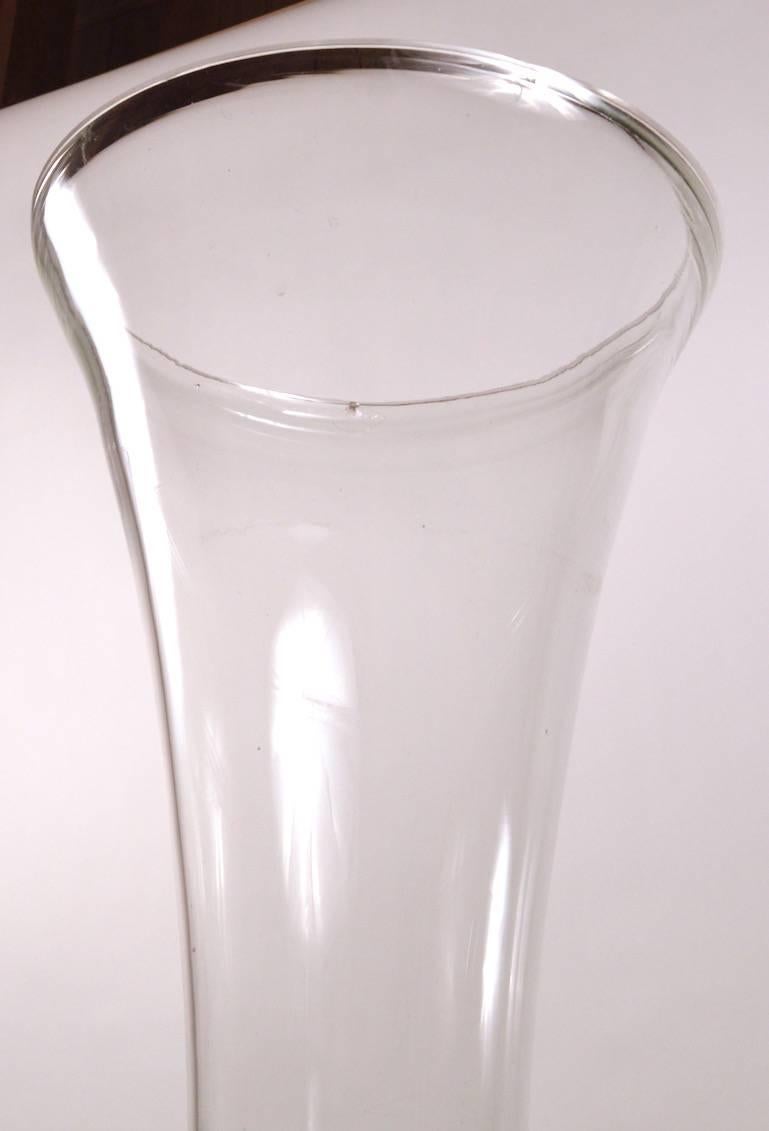 Art Deco Large-Scale Floor Standing Glass Trumpet Vase