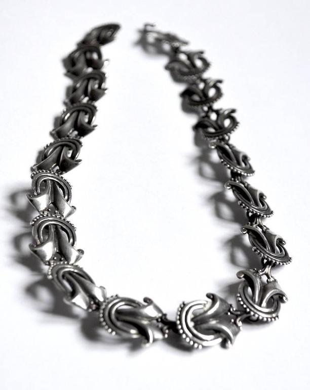 Mexican Silver Necklace by Margot De Taxco For Sale at 1stDibs
