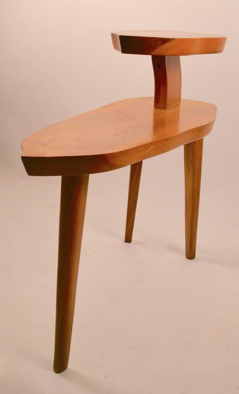 Mid-20th Century Two-Tier Free Edge End Table