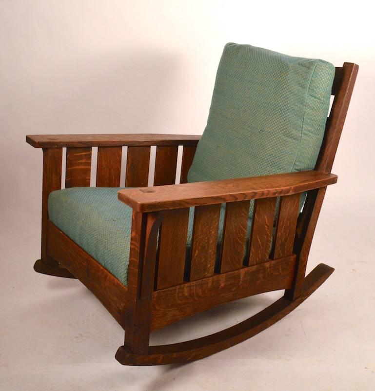 Massive Arts and Crafts Mission rocking chair by 