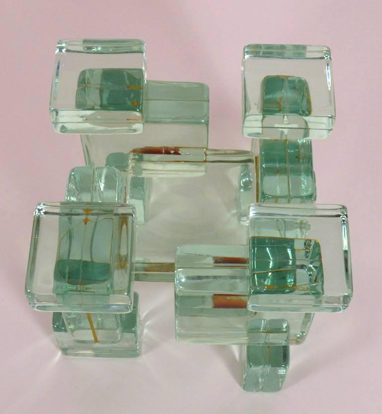 glass brick table