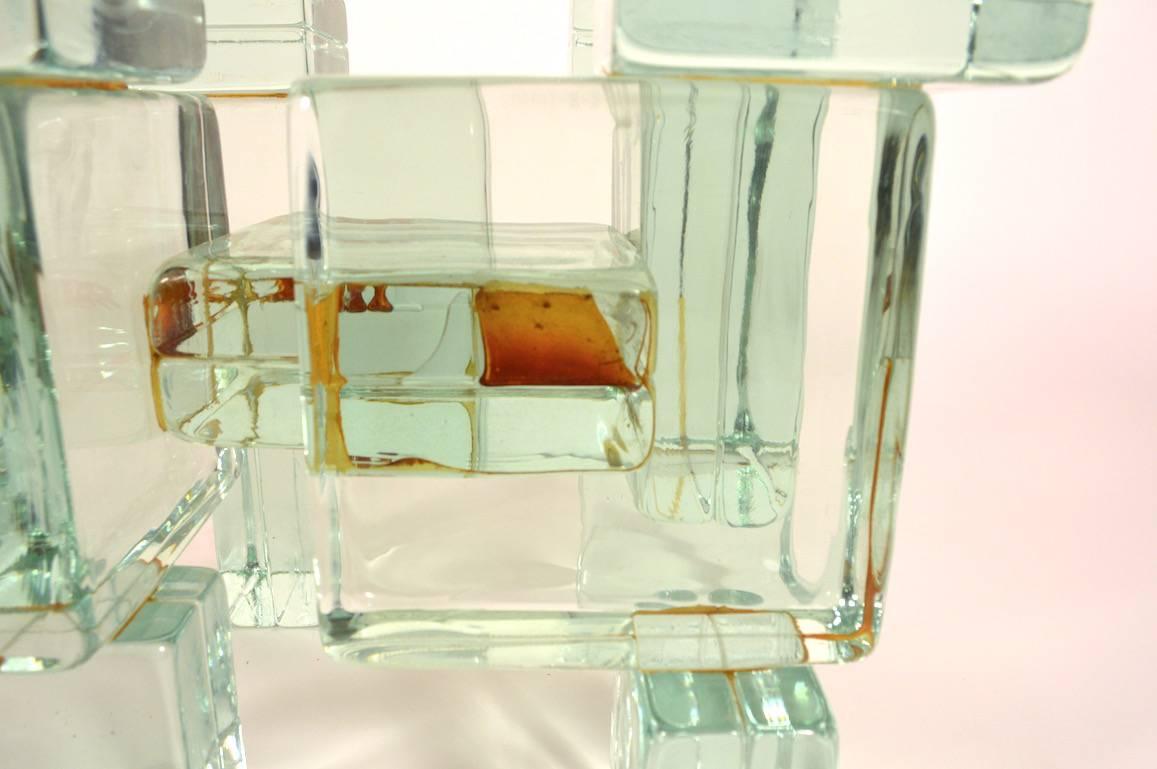 Mid-Century Modern Glass Block Coffee Table