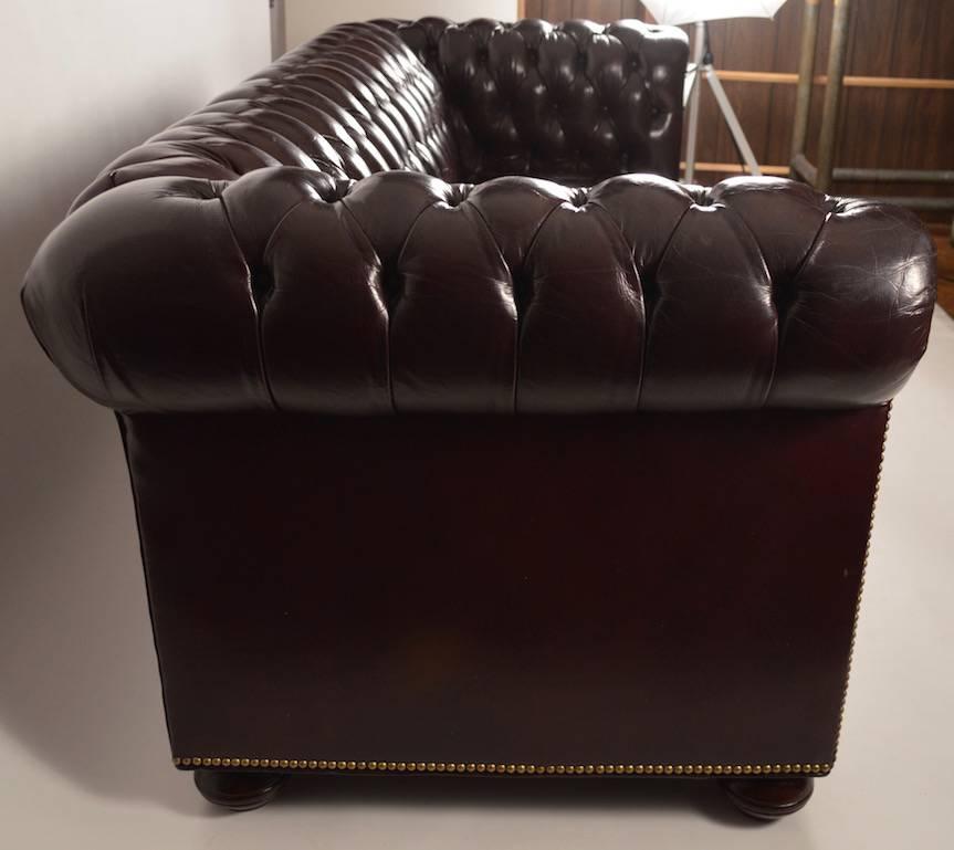 20th Century Classic Leather Chesterfield Sofa xxx