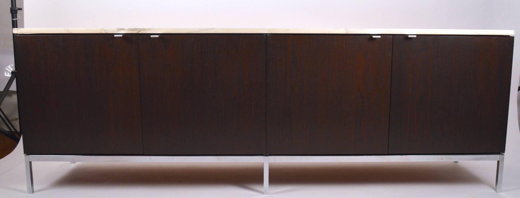 Mid-Century Modern Elegant Florence Knoll Marble-Top Credenza