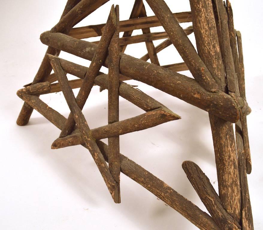 20th Century Adirondack Twig Stand with Star Motif