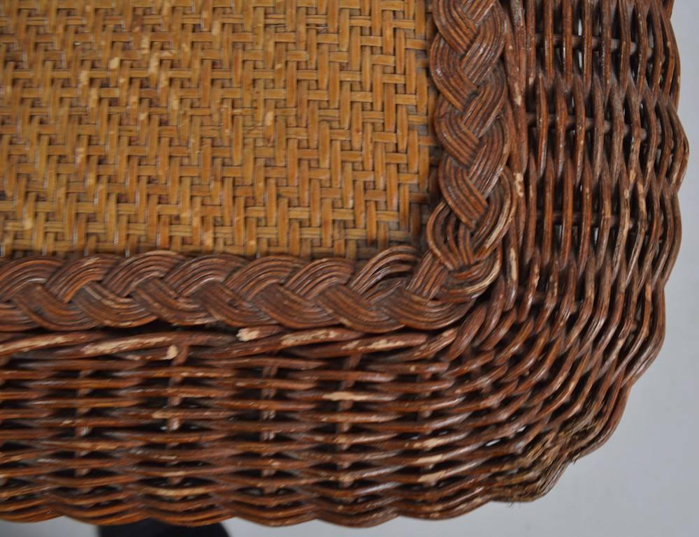 Late 19th Century Victorian Wicker Chaise Recamier Daybed