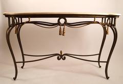 Iron and Tessellated Stone Console Attributed to Maitland-Smith