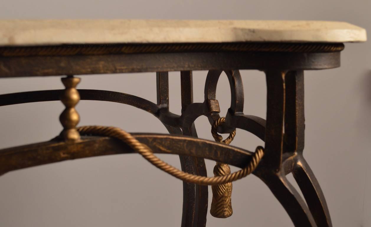 Iron and Tessellated Stone Console Attributed to Maitland-Smith In Excellent Condition In New York, NY