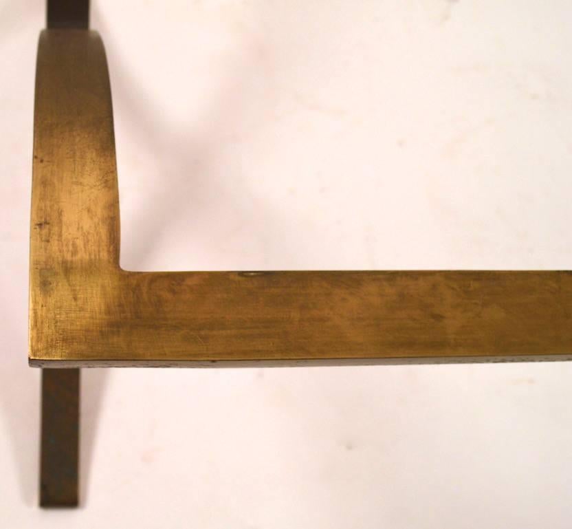 Barcelona Style Brass Finish Table or Bench Base In Good Condition In New York, NY