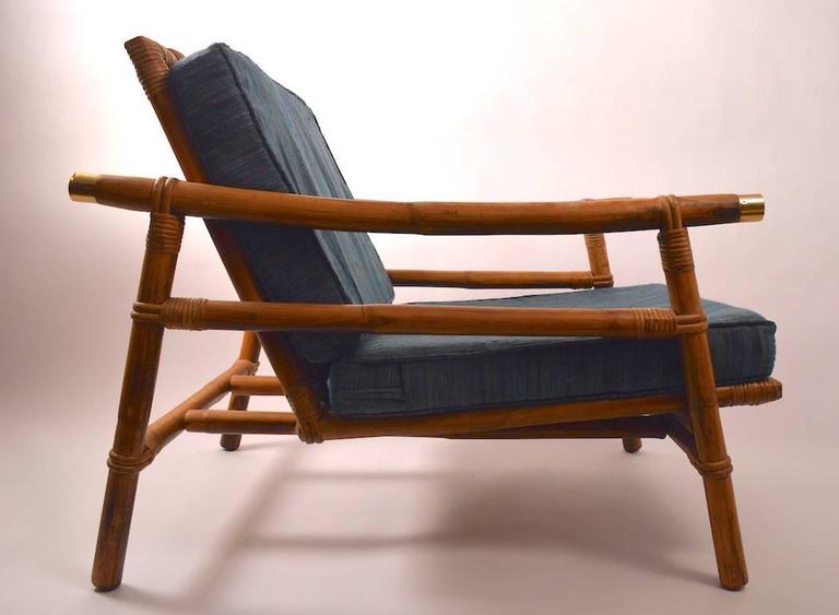 Stylish Pair Of John Wisner For Ficks Reed Bamboo Lounge Chairs At Hollywood Regency Stylish Pair Of John Wisner For Ficks Reed Bamboo Lounge Chairs