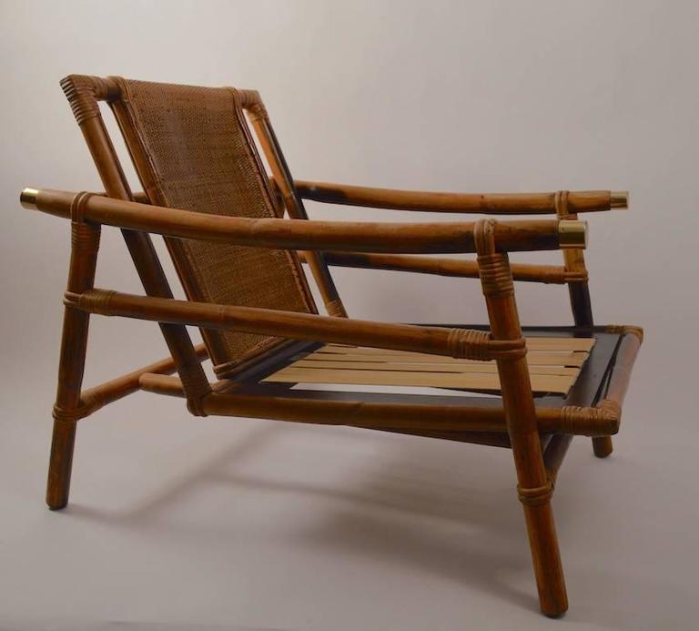 Stylish Pair of John Wisner for Ficks Reed Bamboo Lounge Chairs at 1stDibs