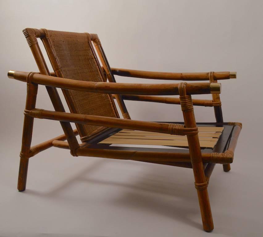 American Stylish Pair of John Wisner for Ficks Reed Bamboo Lounge Chairs