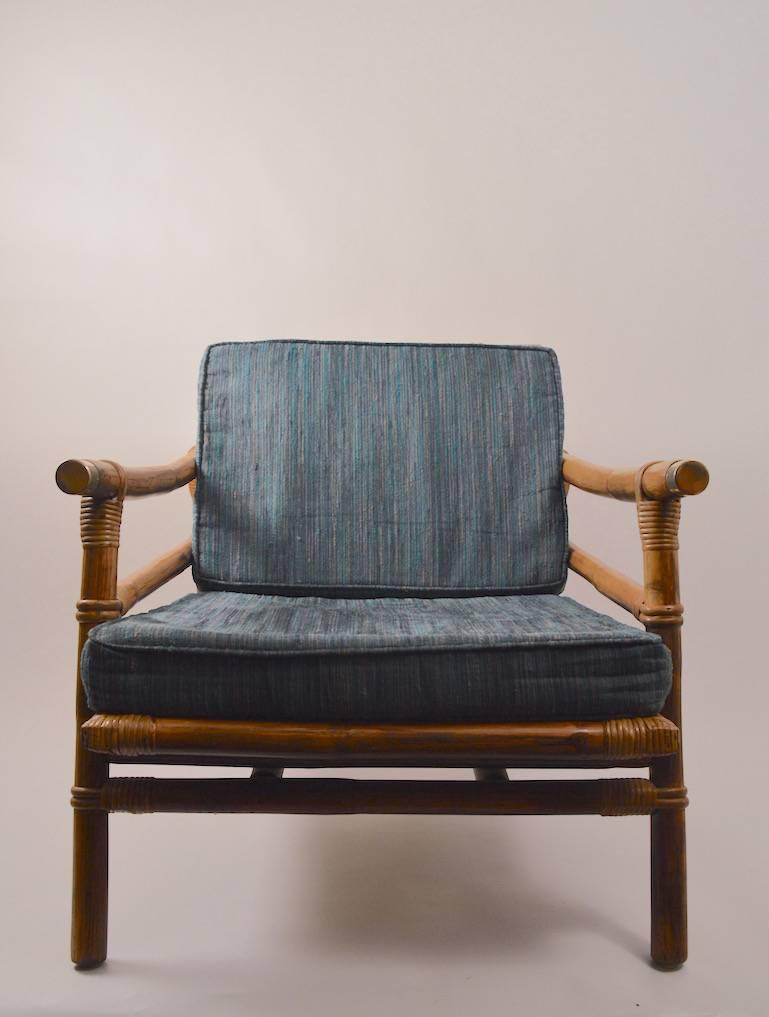 Stylish Pair of John Wisner for Ficks Reed Bamboo Lounge Chairs In Good Condition In New York, NY