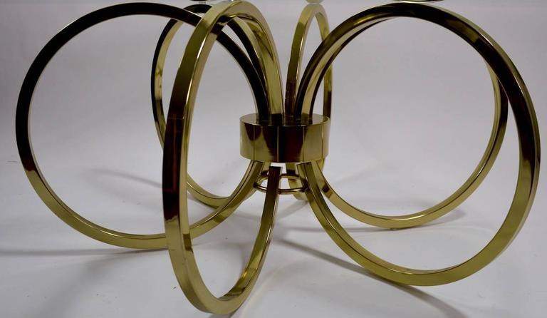 Late 20th Century Brass and Glass Coffee Table After Milo Baughman