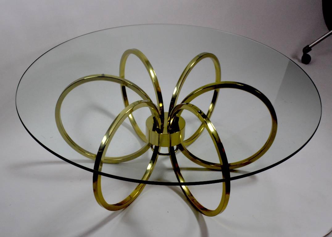 Late 20th Century Brass and Glass Coffee Table After Milo Baughman