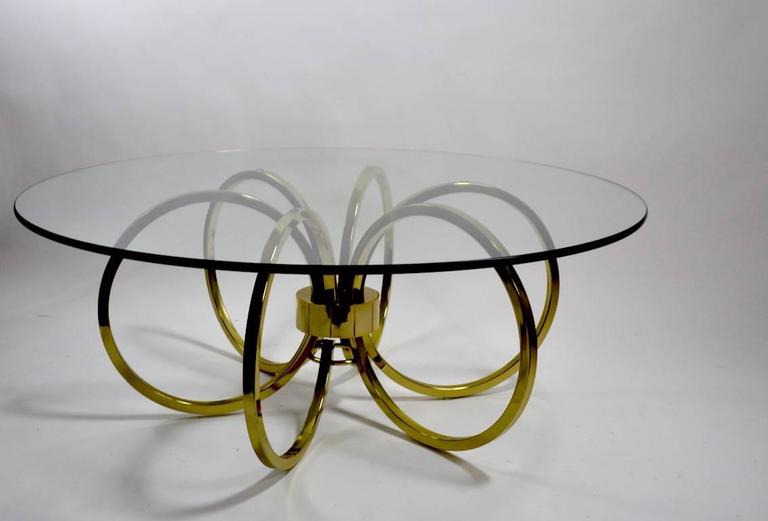 Brass and Glass Coffee Table After Milo Baughman 2