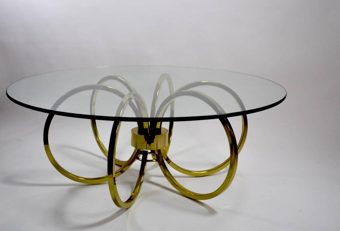Brass and Glass Coffee Table After Milo Baughman 1