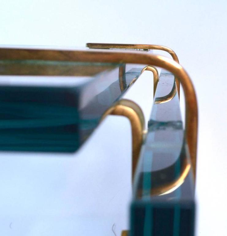 Thick Etched Plate Glass Coffee Table at 1stDibs