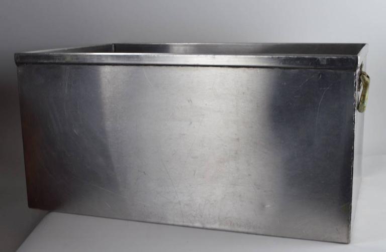 Stainless Steel and Galvanized Tin Industrial Storage Box at 1stDibs